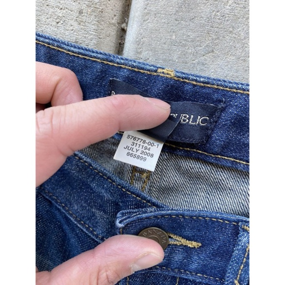 Vintage Banana Republic Jeans Womens 30x32 6 Blue Mid Rise Bootcut Denim Flap - Picture 13 of 16